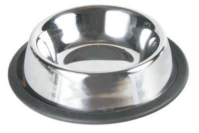 Миска металлическая с резинкой, для кошек, 0,2 л/ф 11 см, Trixie