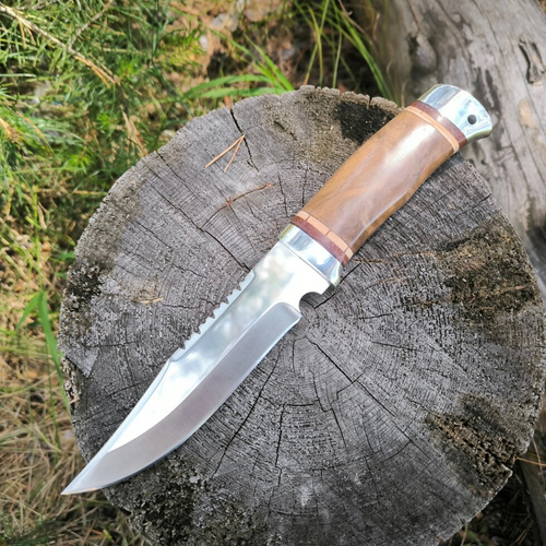 Кованый нож НС-01А (X50CrMoV15) алюминиевые вставки (Златоуст)