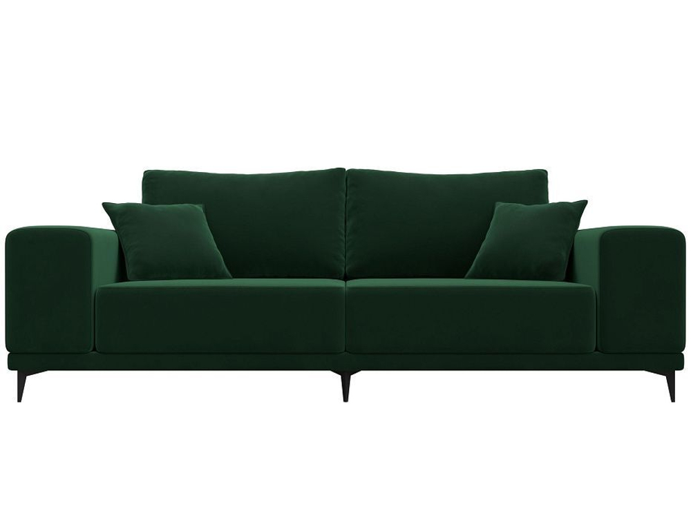 Диван прямой Льюес, Зеленый, Велюр, 108595