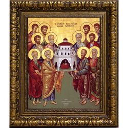 Собор двенадцати апостолов. Икона на холсте.