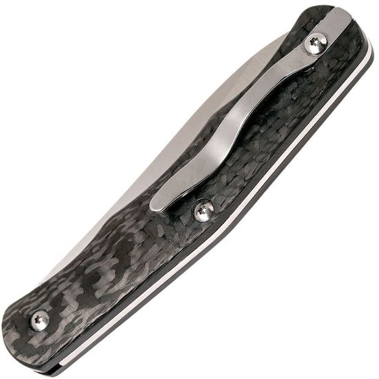 Складной нож Cold Steel "LUCKY ONE"скл., S35VN,кл.сатин,рук.серо-черн.карбонфайбер,клипса c клинком из стали CPM-S35VN, рукоять карбон