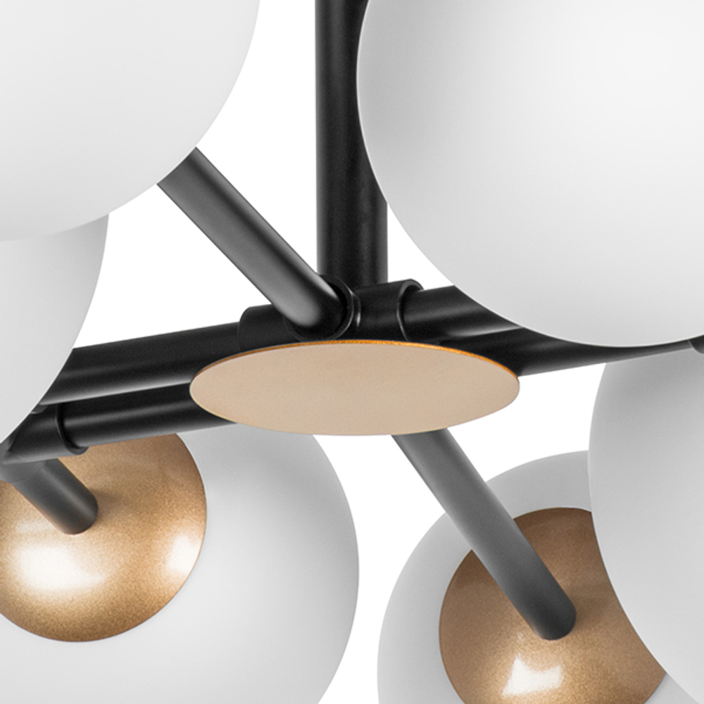 815480 Люстра CROCO 8х40W E14 ЧЕРНЫЙ МАТОВЫЙ/ЗОЛОТО