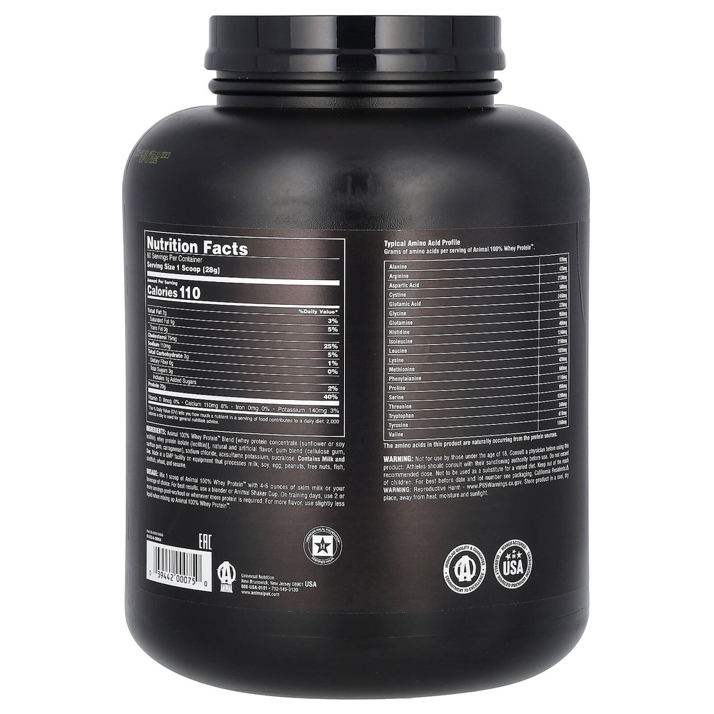 Animal, 100% порошок Whey Protein™, классическая ваниль, 1,81 кг (4 фунта)