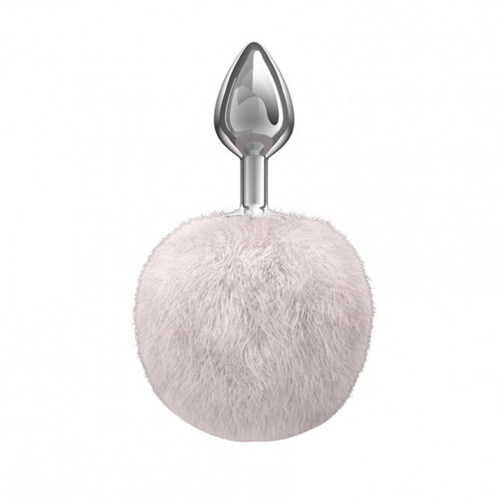 Анальная пробка с хвостом Diamond Twinkle White (Цвет: серебряный с белым)