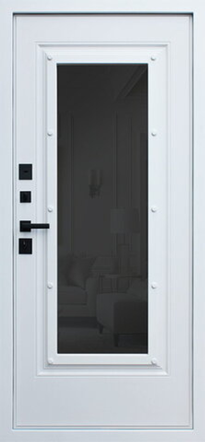 Стальная дверь "Titanium" с окном и английской решеткой (терморазрыв 3к)