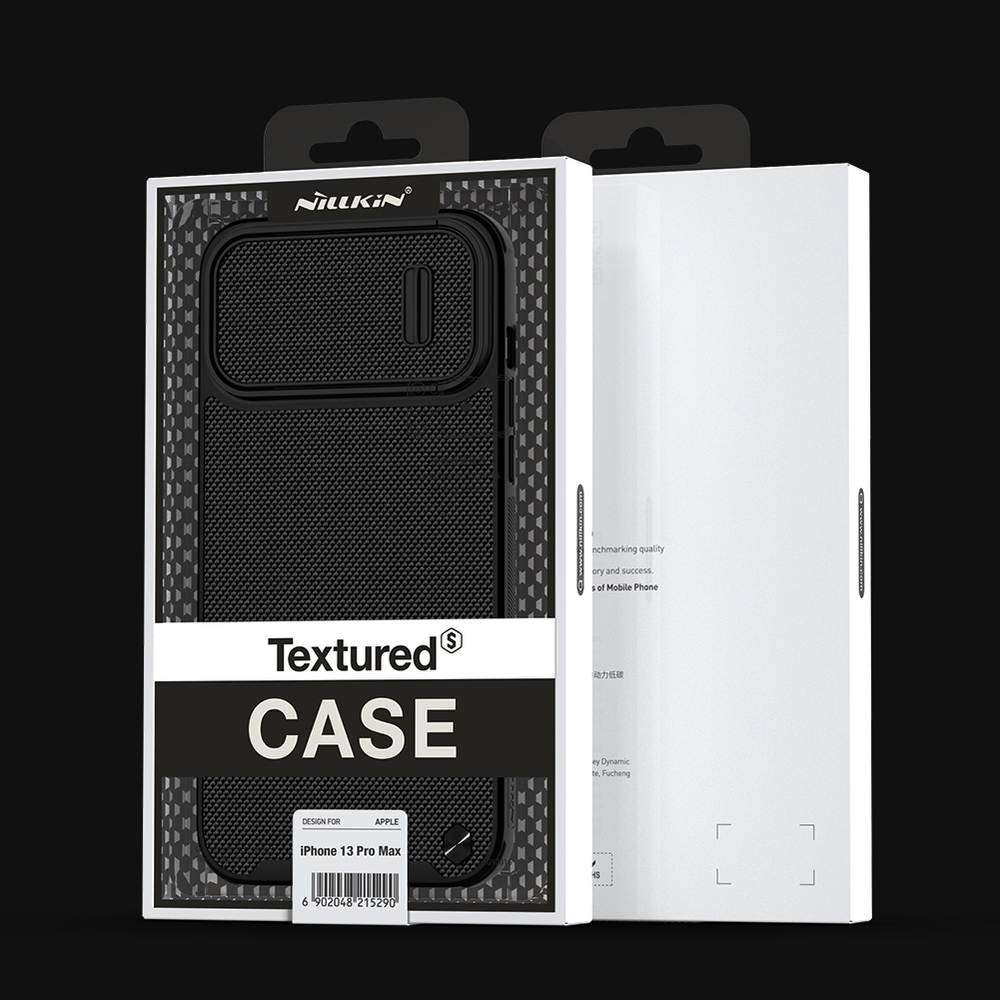 Чехол защитный для iPhone 13 Pro Max, Nillkin, серия Textured Case S (покрытие нейлонового волокна), полуавтоматическая механизм сдвижной шторки