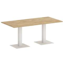 Onix Direct Стол прямоугольный O.SPRG-4 Тиквуд Светлый/Металл Белый 1800*900*750
