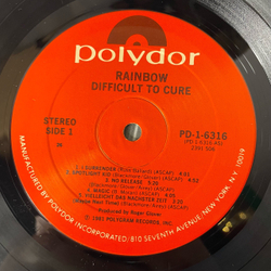 Винтажная виниловая пластинка LP Rainbow Difficult To Cure (США 1981)