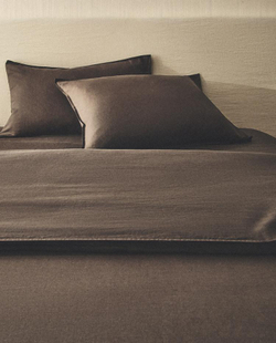 ZARA HOME ОДНОТОННЫЙ ПОДОДЕЯЛЬНИК, КОРИЧНЕВЫЙ