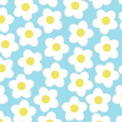 Простые ромашки на голубом фоне