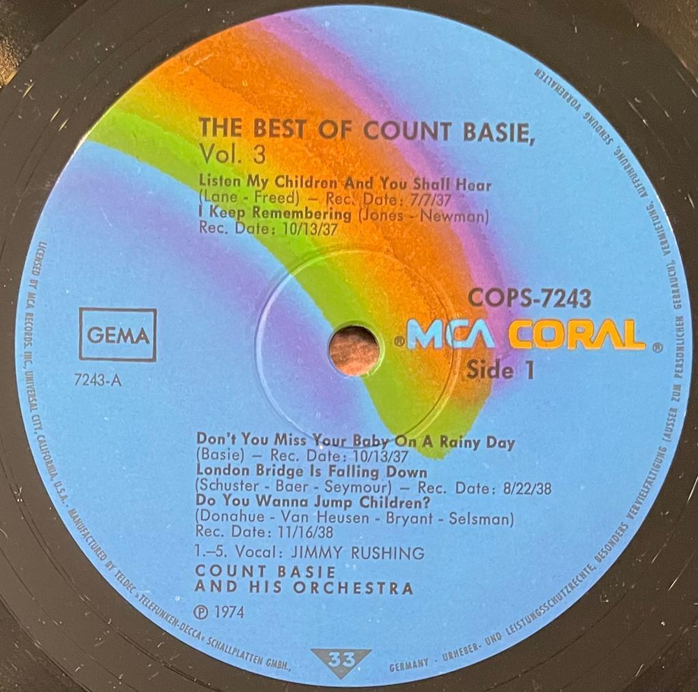 The Best Of Count Basie Vol.3 (Германия 1974г.)