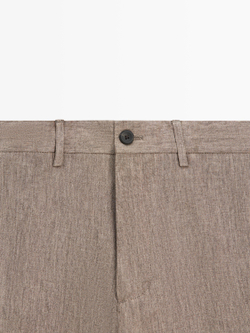 Massimo Dutti Костюмные брюки из 100% льна, охра