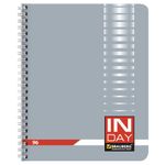 Тетрадь А5, 96 л., BRAUBERG, гребень, клетка, обложка картон, "INDAY", 400526, 4шт