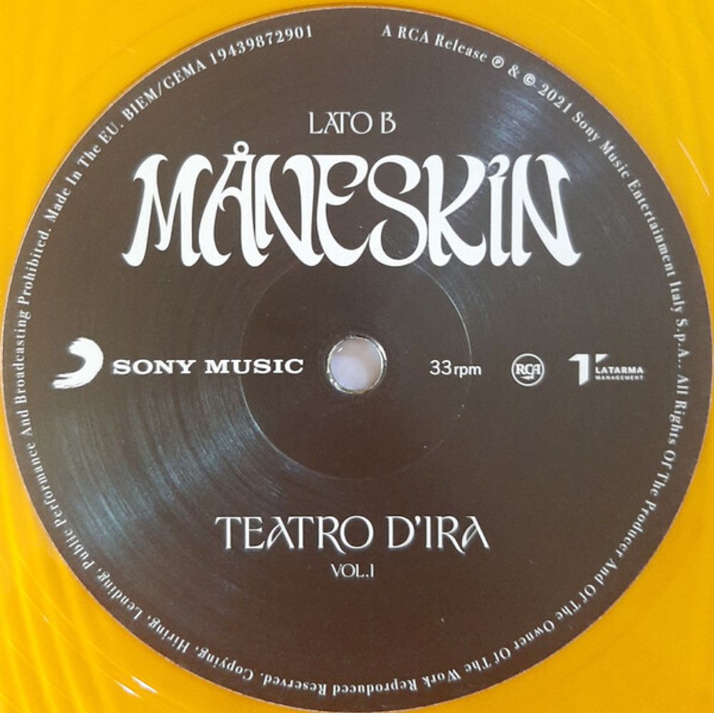 Maneskin. Teatro D'ira - Vol. I (LP) Orange Vinyl