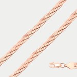 Цепь плетения "Косичка" полновесная без вставок из розового золота 585 пробы (арт. НЦ 12-026 0.40)
