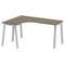 Metal System Стол криволинейный левый на А-образном м/к БА.СА-4 (L) Вяз Благородный/Металл Серый 160
