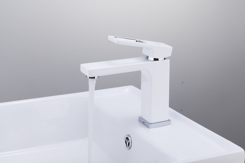 Смеситель для раковины 35к G1017 GAPPO литой, п/гайку, БЕЛЫЙ-хром