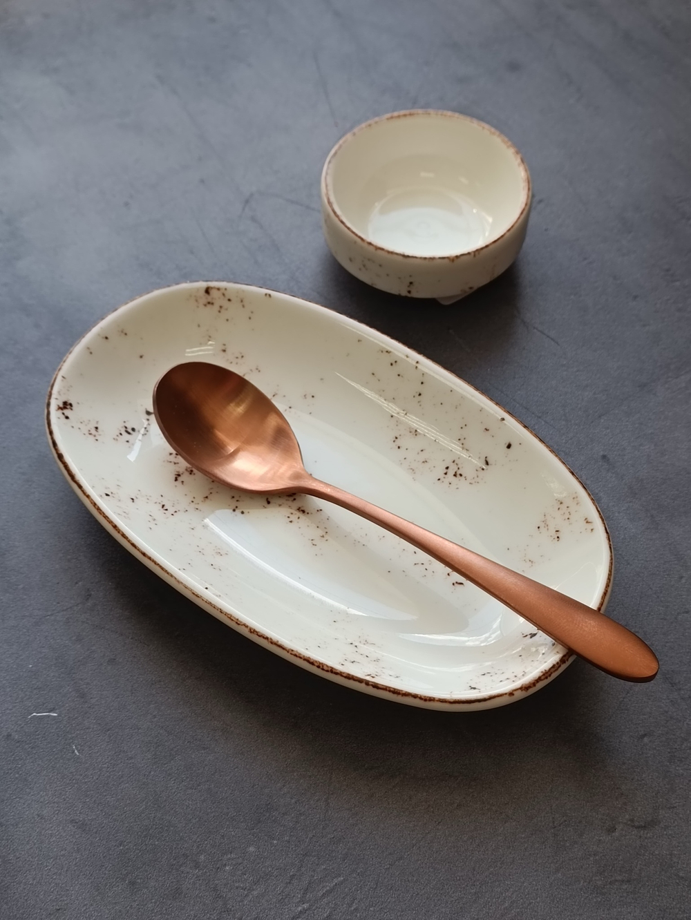 Ложка чайная ,покрытие PVD,цвет матовая медь,серия "Alessi-Copper"