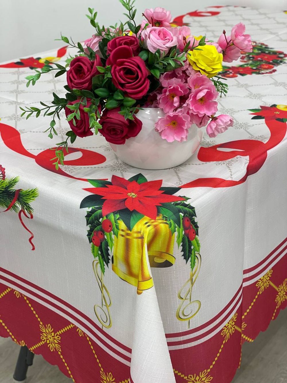 Скатерть НОВЫЙ ГОД 150/220 ЛИКВИ!