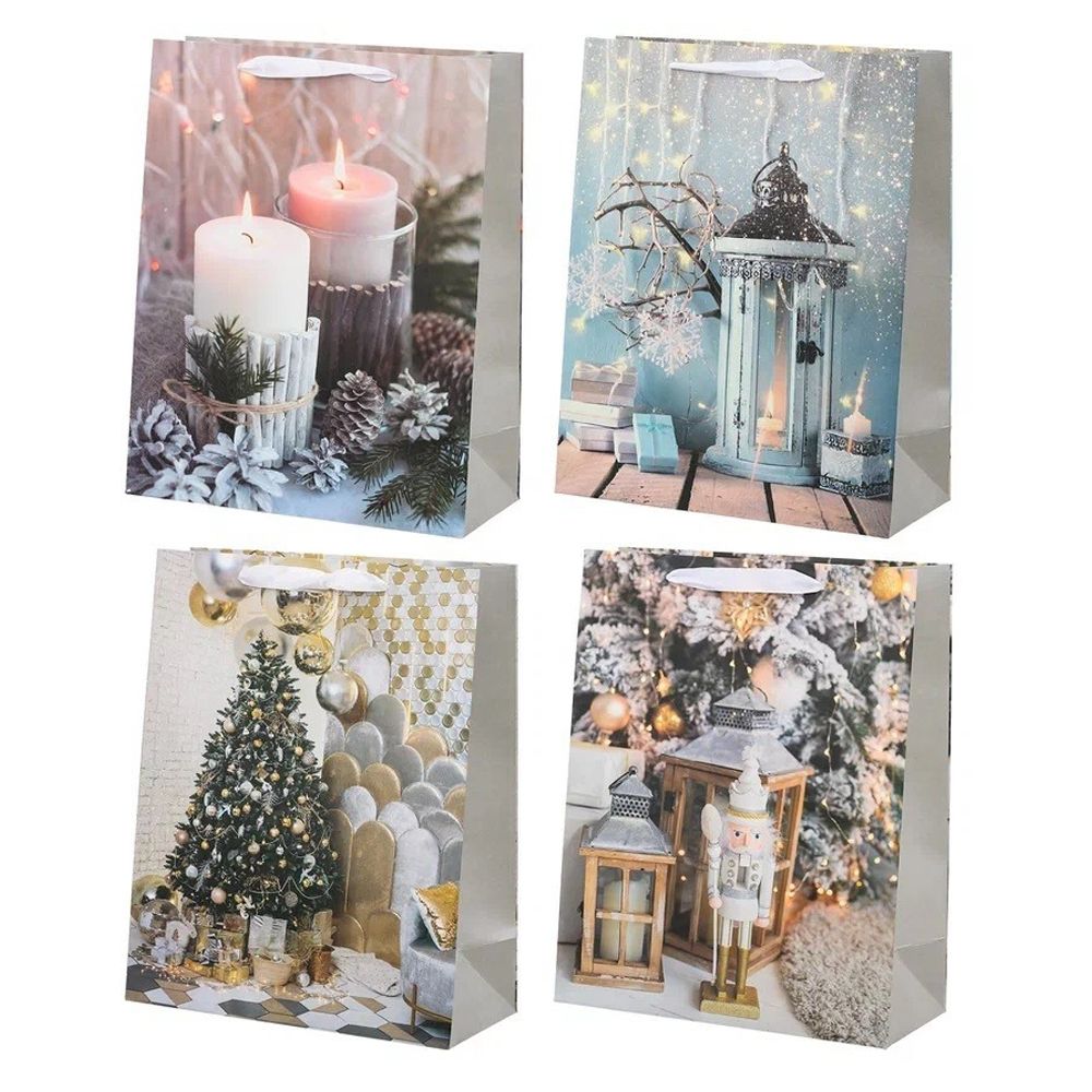 Подарочный пакет Basir, серия "Зима", глянцевый, цветной с рисунком ассорти, размер 26*32*12 см Подарочный пакет Basir, серия "Зима", глянцевый, цветной с рисунком ассорти, размер 26*32*12 см