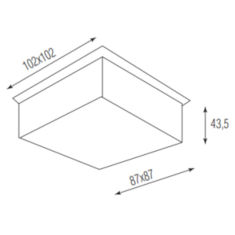 Светодиодный светильник для грильято 10Вт,  D102х102хH43, 5мм,  690Лм,  3000К