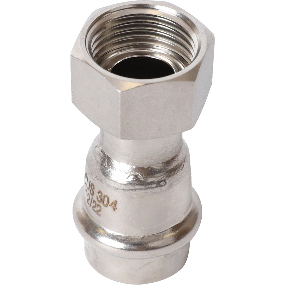 ROMMER Переходник с накидкой гайкой 18x1/2" из нержавеющей стали прессовой