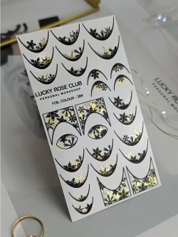 Lucky Rose Слайдеры наклейки для длинных ногтей 384
