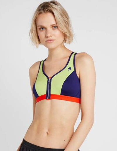 Спортивный бюстгальтер с фронтальной застежкой-молнией (Размер: 85B) (Цвет: разноцветный)