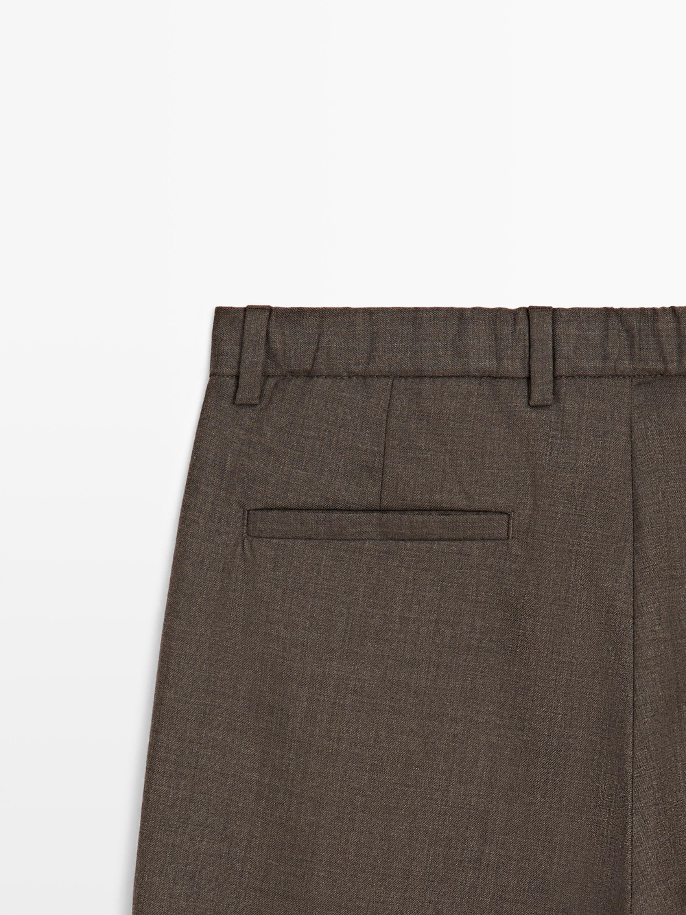 Massimo Dutti Шерстяные брюки с вытачками, коричневый