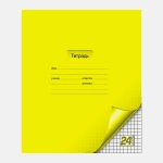 Тетрадь ученическая ПЗБМ Цветная с уголком клетка 24 листа в ассортименте