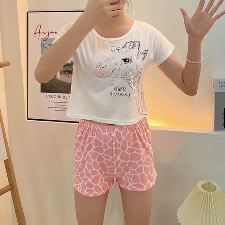 Пижама шорты и футболка В0182-2(розовый)