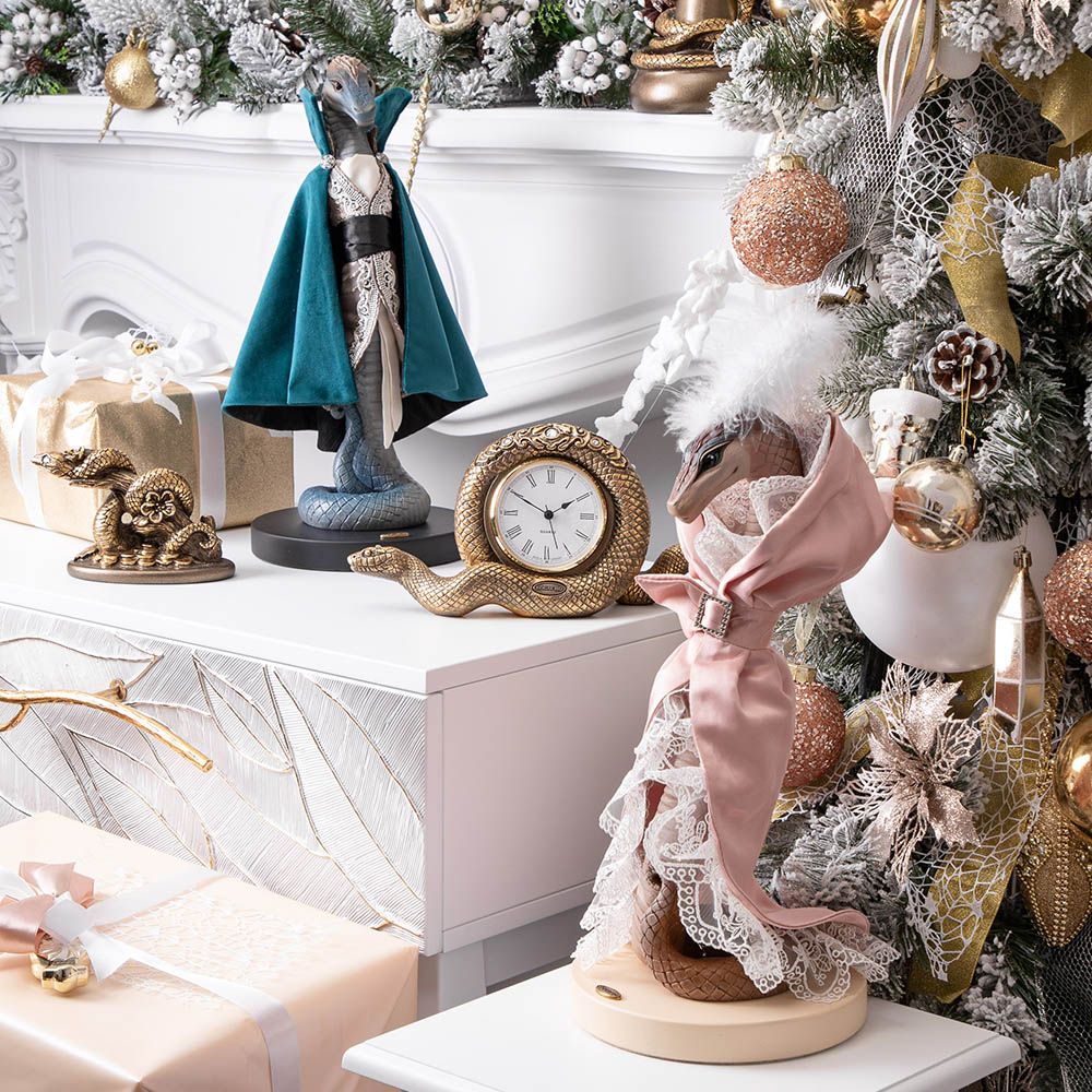 Настольные Часы Змея Линда Бронза