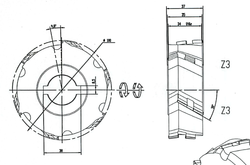 PCD фреза D.100x34x30+DKN Z=3+3 H=3 LH + RH для Brandt, SCM, IMA, Holzher