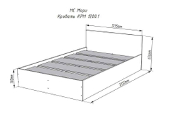 МС Мори Кровать КРМ 1200.1/1 (МП/3) Белый