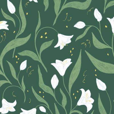 чудесное плетение лилий на зеленом