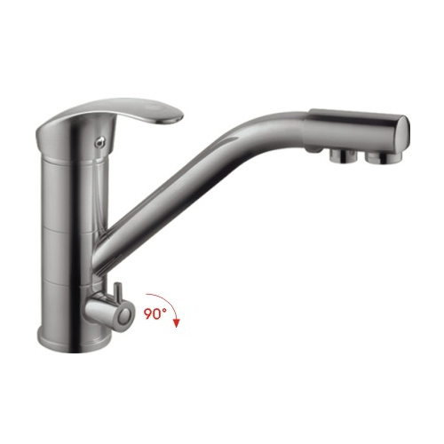 Смеситель для кухни 40к HB4321-5 HAIBA б/отв с вых. для питьевого фильтра п/шпильку, САТИН