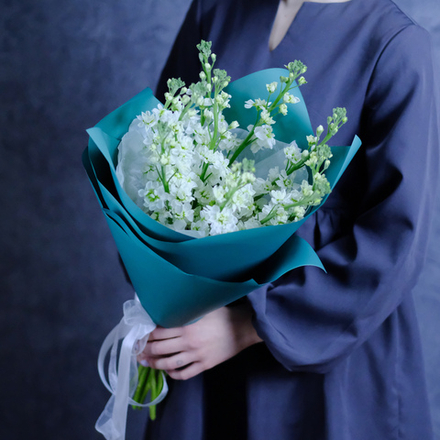 Букет из белой маттиолы #499