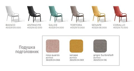 Лаунж-кресло пластиковое с подушкой, Nardi Net Lounge, коралловый, серый