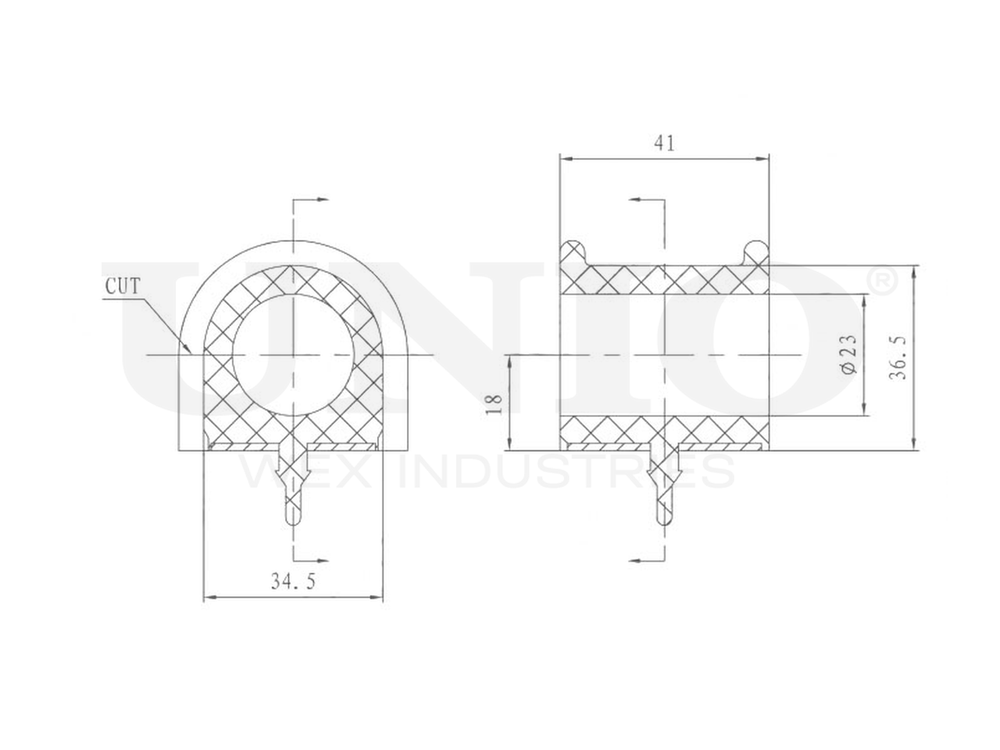 Втулка переднего стабилизатора UNIO RMP-10057