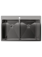Rivelato Rinox 8050 B2 PVD black Мойка нерж.сталь 2 чаши 800*500*200 мм, монтаж: врезной, материал: нержавеющая сталь, цвет: черный