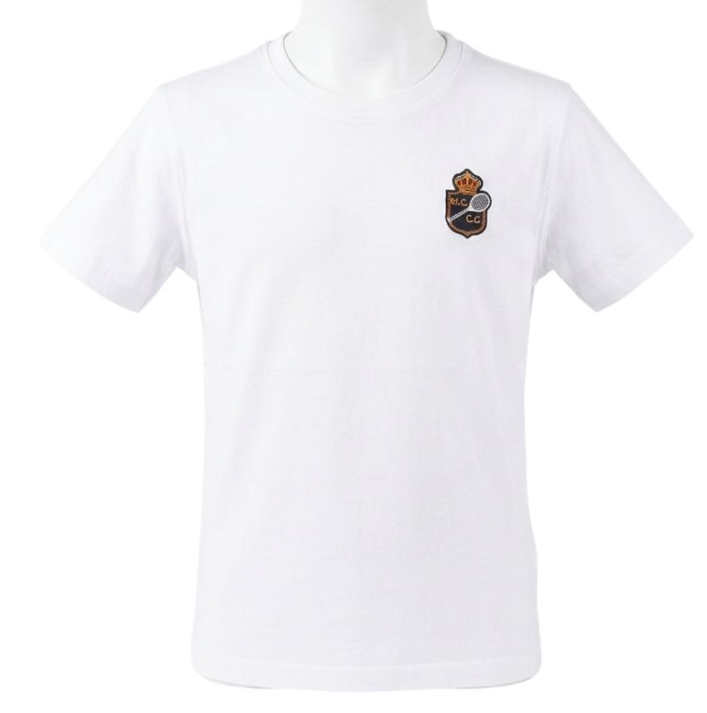 Детская теннисная футболка Monte-Carlo Kids Country Club MCCC Print On Back - white