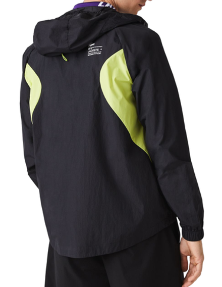 Мужская теннисная куртка Lacoste Sport Collapsible Windbreaker - черный
