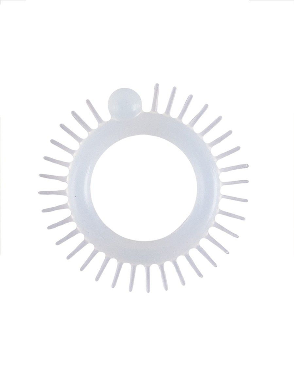 Эластичное эрекционное кольцо с шипиками и шариком (Цвет: белый)