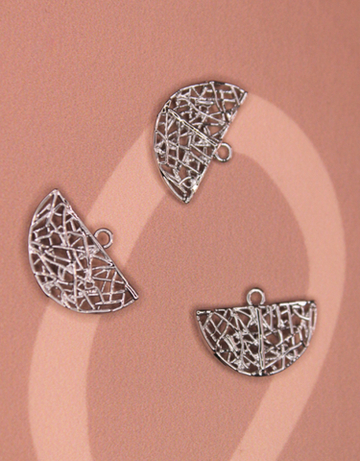 Подвеска плетеный полукруг 20х13 мм