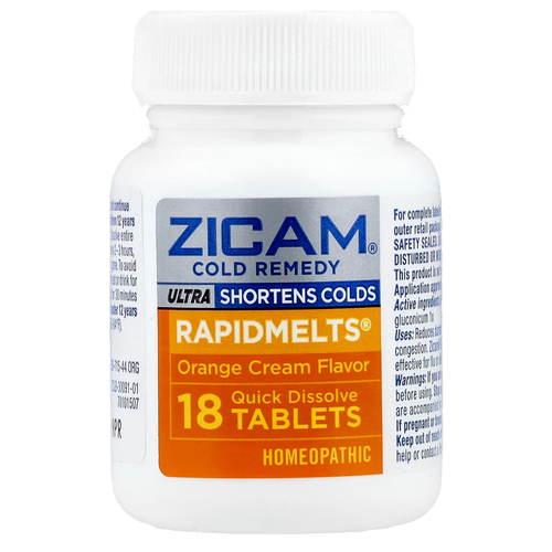 Zicam, Ultra Cold Remedy, RapidMelts®, апельсиновый крем, 18 быстрорастворимых таблеток