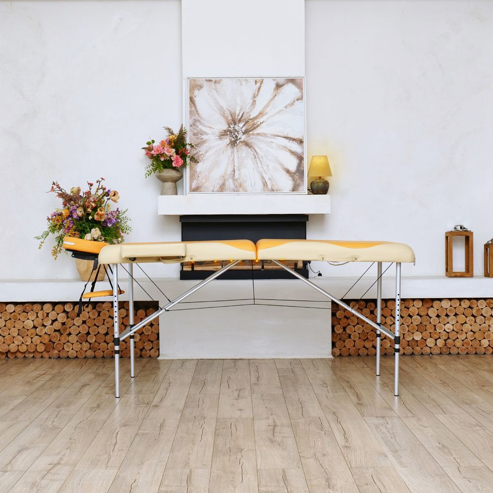 Массажный стол DFC NIRVANA Elegant PREMIUM, цвет оранжево-бежевый