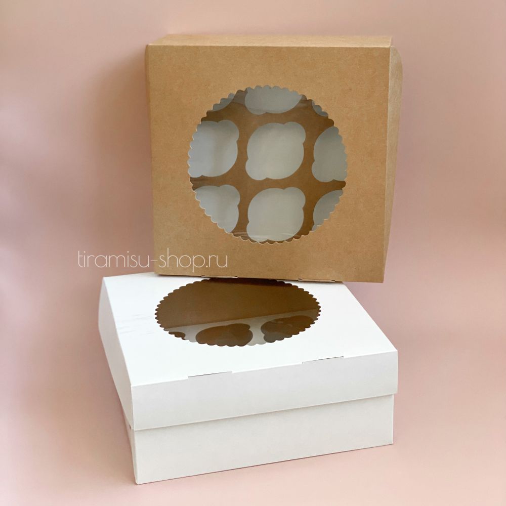 Коробка на 9 капкейков DoEco двусторонняя 25 х 25 х 10 см