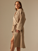 Халат вафельный женский SL HOME: Basic «Саббиа», размер 48-50, коричневый