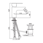 Jaquar, Смеситель для биде Fonte, Хром FON-CHR-40213B