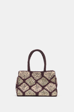 ZARA СУМКА-ШОПЕР С БЛЕСКОМ И БУСИНАМИ, РАЗНОЦВЕТНЫЙ